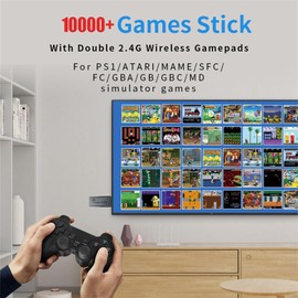 Retro Game Console Classic Gameboy Handheld Video Game Console Pc Gaming Arcade Tv Stick Plug & Play Built-In 64gb Tf Card 10000+ Classic Games 9 Emulators with Dual 2.4g Wireless Controllers 2.4G 4k Tv Hd Output for Adults And Kids