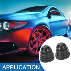 A ABSOPRO Seal Caps Headlight Dust Cover 50mm 55mm 60mm 65mm Rubber Black (Set of 2)
