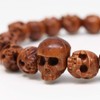 念珠 Dot Quartz Mala Bracelet Skull Carved Tsuge Wristlet 念珠