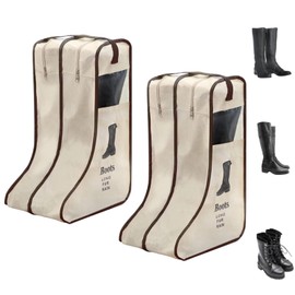 Poemtian 2PCS Portable Tall Boots Storage Bags, Dust-Proof Tall Boot Carry Bag for Travel and Daily Use