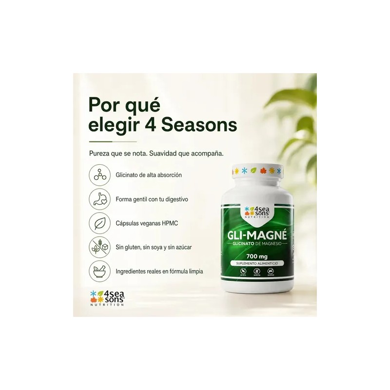 Gli Magné Glicinato Magnesio 700 Vitamina Suplemento Alimenticio Fórmula Avanzada