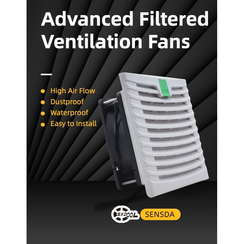 SXDOOL #803 White 150x150mm Enclosure Cabinet Ventilator Filter Kit with