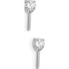 14K White Gold 3Mm Topaz Stud Earrings (Length=3) (Width=3)