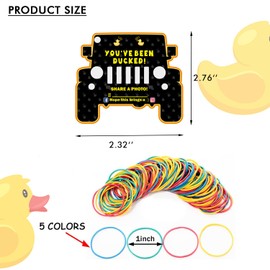 You've Been Ducked, Duck Duck Tags, Duck Ducking Game Card, 35 Black Duck Tags, 35 Rubber Bands(3DJ52)