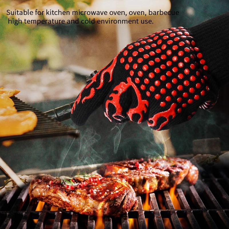 1472℉/800℃ Extreme Heat Resistant BBQ Gloves Anti slip Kitchen Oven