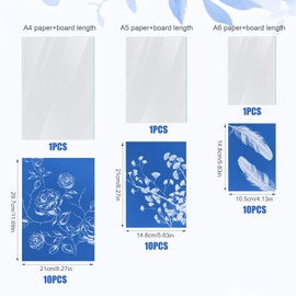 30 Sheets Sun Print Paper, A4 A5 A6 Cyanotype Paper Kit with 3pcs Acrylic Panel High Sensitive Solar Nature Printing & Drawing Paper for Kids Adults DIY Art Craft Project Supplies
