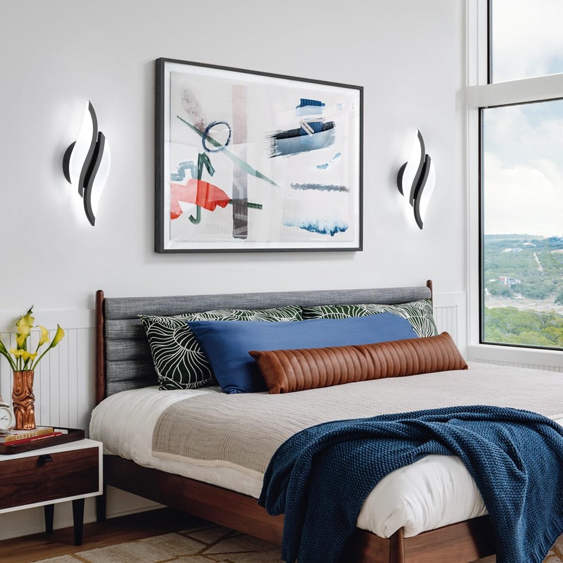 CANEOE Modern LED Wall Sconce 6000K Black Indoor Wall Light