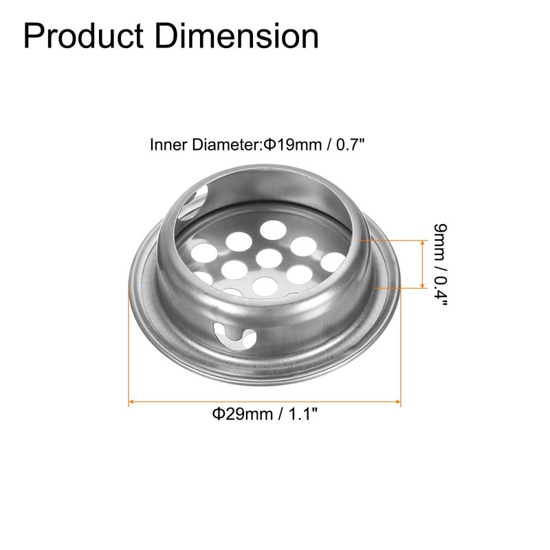 sourcing map 24Pcs Air Vents Circular Flat Soffit Vent 19mm/0.7"