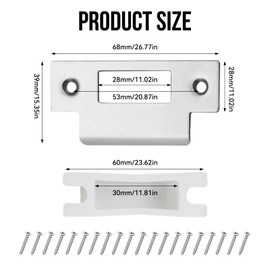 10Pcs Door Strike Plate Set, Stainless Steel Strike Plate, 68x28mm Standard door latch plate with Dust Box & Matching Screws, Door Reinforcement Kit for Wooden Door, Swinging Doors, Garages Door Frame