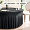 6 Pack Black Round Spandex Tablecloth for 72inch Table,132inch Stretchy