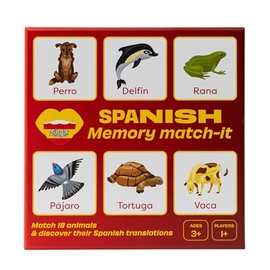 Spanish Memory Match-It | Matching Memory Card Game by Lingo | Spanish Language Educational Flash Cards | Fun Vocabulary Builder