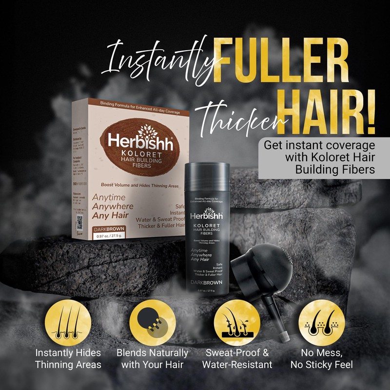 Herbishh Hair Fiber (Dark Brown, 27 G)