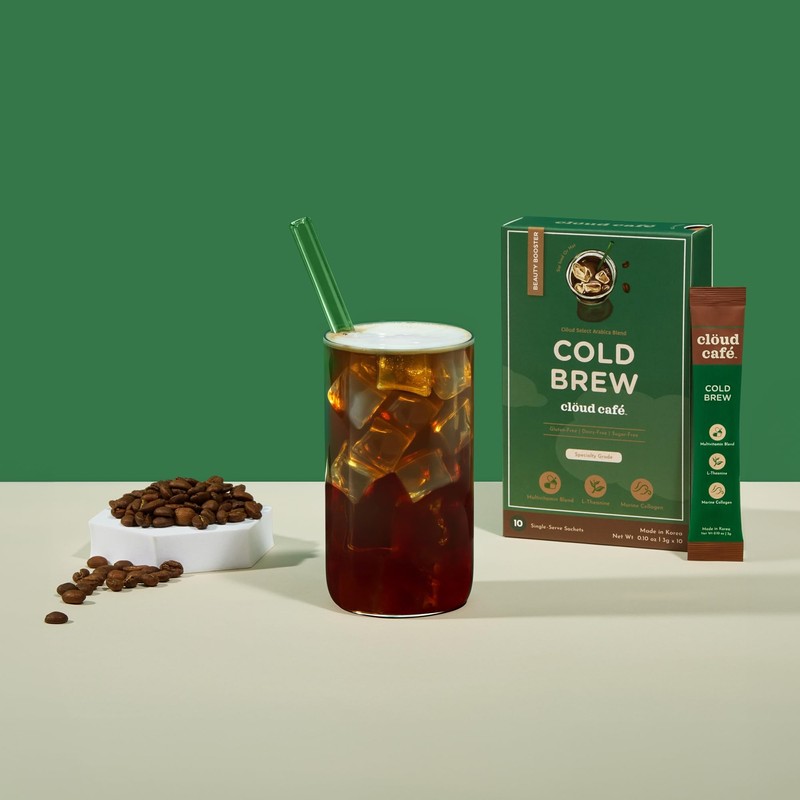 Clöud Café Collagen Infused Cold Brew Instant Coffee Packets -
