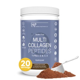 Healthy Living Proteins - Hydrolyzed Multi Collagen Peptides Powder Types I, II, III, V & X - Grass Fed Bovine, Wild Caught Marine, Free Range Chicken - Gluten Free (Chocolate, 8 oz)