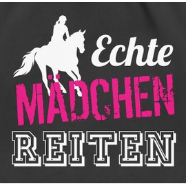 Shirtracer Horse Riding “Real Girls Ride” Gym Bag / Cloth Bag Made of Organic Cotton [German Language Product] - Black -