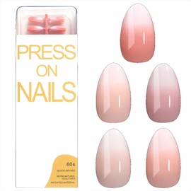 Press On Nails 120PCS French False Nails 5 Colors Matte Full Cover Nail Tips Manicure Nail Art Decoration for Work & Daily Wear, Easy to Apply at Home Oval