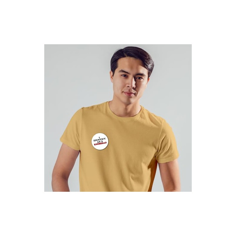 Funny Rude Badge - I Identify As A Knobhead Novelty