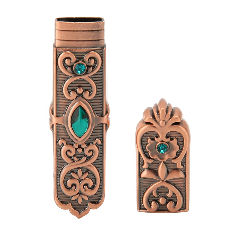 Vintage Needle Case Set Rhinestone Carved Pattern Fashionable Sewing Needles