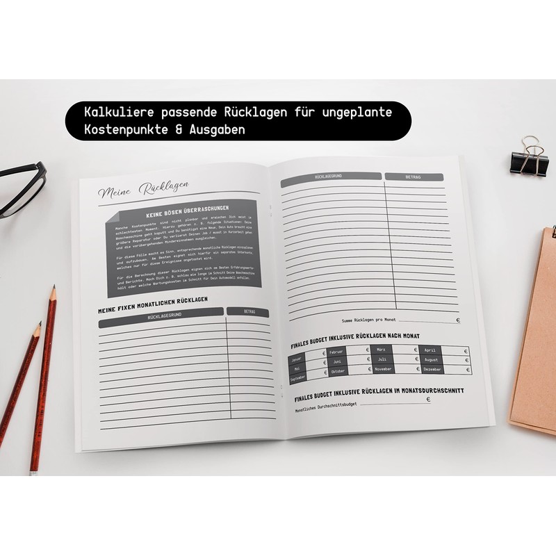 Financial Planner DIN A4 - Track Monthly Income, Expenses &