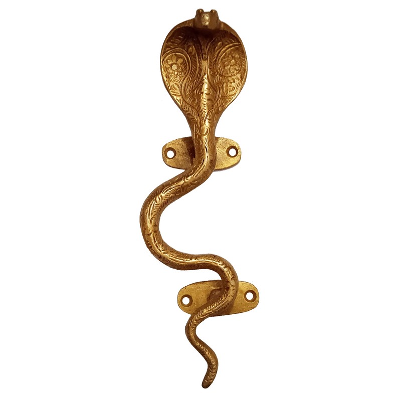Purpledip King Cobra Brass Door/Window/Cupboard Handles - Opposite - Pack