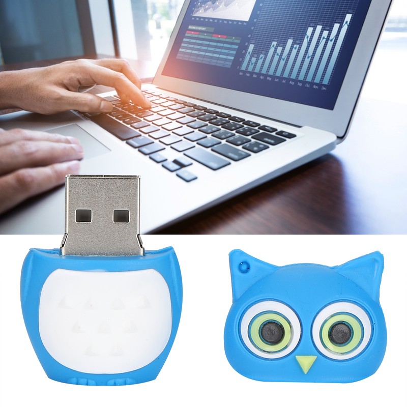 Cartoon U Disk Blue Owl Appearance High Speed Bulk Storage