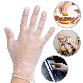 PREMIUS Disposable Vinyl Gloves, with Beaded Cuffs Soft and Durable (X-Large, 100, Count)