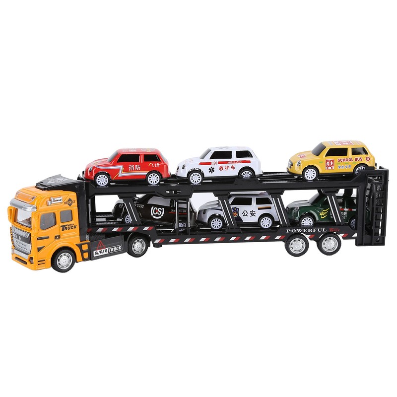 Carrier Truck Toy Model Alloy Detachable Six Car Kids Transport