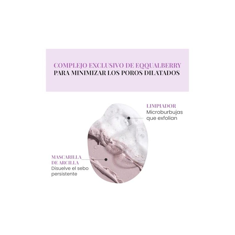 EQQUALBERRY Limpiador Facial 2 en 1 Mascarilla de Arcilla 130