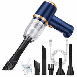 Foivtrui Car Vacuum Cleaner Cordless, 120W high Power Portable Mini Vacuum with 12000Pa Hand Held Vacuum Strong Suction, Electric Compressed Air Duster Blower for Car, Desk, Keyboard, Home