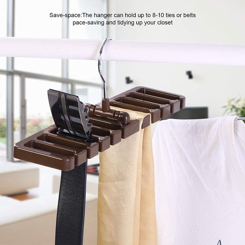Jaugufiy 2 Pack Necktie and Belt Hanger Tie Belt Organizer