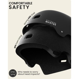 OutdoorMaster Skateboard Cycling Helmet-Beetles Snug,Bike Helmet for Adults, Youth & Kids-Two Removable Liners Ventilation Multi-Sport Commuter Scooter Roller Skate Inline Skating Longboard