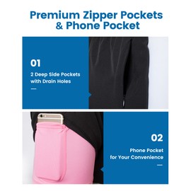 MaaMgic 5" Mens Swim Shorts with Compression Liner 4-Way Stretch Bathing Suit Swimming Shorts with Pockets,5.5 Black Pink,M