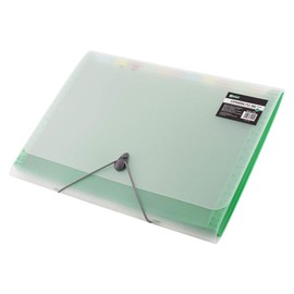 D.RECT 110576 5540 Expanding File Folder Expandable Document Folders, Green, 12 Compartments, A4