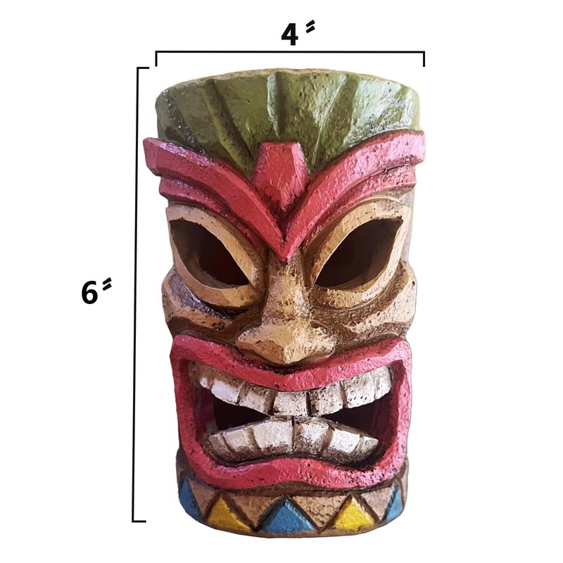 qzzwbbtc Tiki Head Solar Statue Light for Garden Decor and