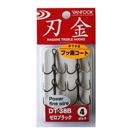 VANFOOK(ヴァンフック) ストロングファイントレブルフック DT-38B #4 フッ素ブラック