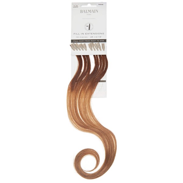 Balmain Fill-In Extensions Human Hair 10-Pieces, 45 cm Length, Number 7G.8G OM Gold Blonde Ombre, 0.04 kg