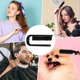 Ouligay Foldable Hair Brush, Boar Bristles Folding Brush, Travel Size Hair Brush, Small Mini Men's Brush for Hair, Black, Compact and Portable