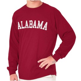 Alabama Simple Traditional Classic Long Sleeve Tshirt Men Women Cardinal Red