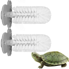 DoubleWood Turtle Brush with Suction Cup for Tank, 2 Pcs Turtle Toys for Aquatic Tank, Turtle Tank Accessories, Turtle Scratcher for Tank Aquatic Turtle Toys (2 PCS)