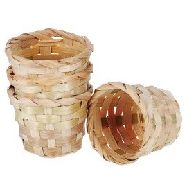 MAGICLULU 4Pcs Small Woven Baskets for Storage Portable Decorative Baskets for Flower Arrangements for Home and Organizing Desk Items