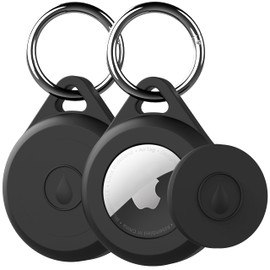 LOVYONES Air tag Keychain Holder Case for Apple Air tag, 2 Pack of IPX8 Waterproof, Fully Shockproof, Anti Scratch Air tag Holder Case for Key, Kid, Bag, Luggage, Pets Collar