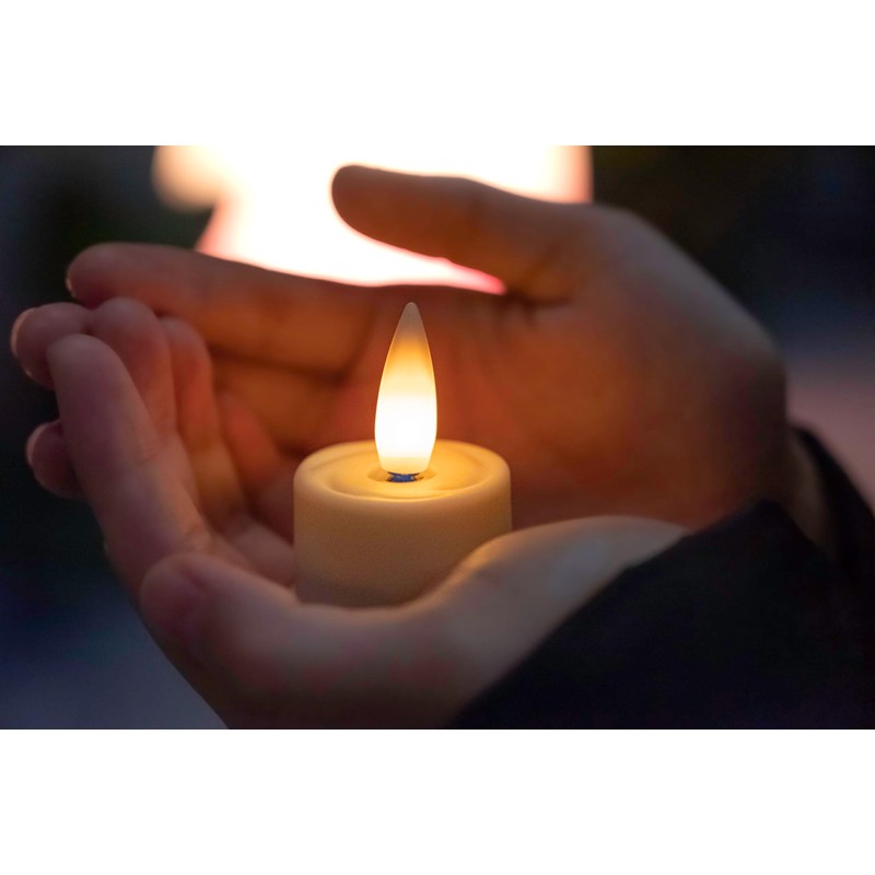 CozierGlow Rechargeable Flameless Tealights Candle with Remote Timer, 3D Moving