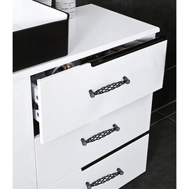 CcHhyyt Pack of 2 Antique Bird Cage Cabinet Handles, Vintage Metal Black Cabinet Handles with Screws, Drawer Handle, Furniture Handle, Door Handle for Kitchen Cabinet, Drawer, Cupboard (128 mm, Black