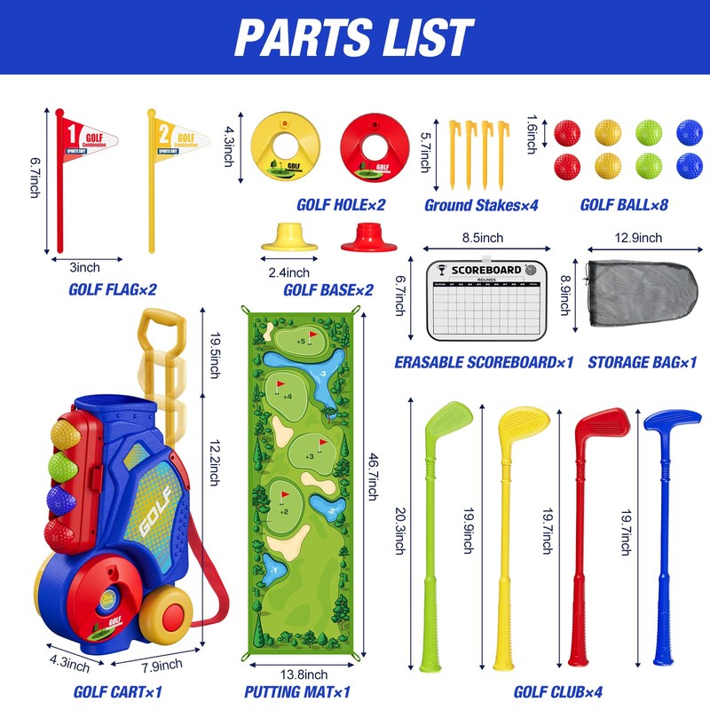 HYES Kid Golf Set, Kids Golf Club Age 3-5, Blue