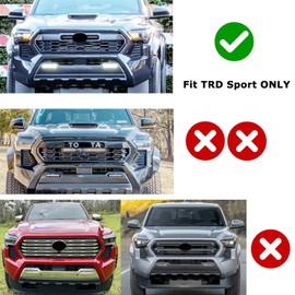 iJDMTOY 6pc Exact Fit Classic Retro Heritage 3-Color Grille Insert Trims Compatible With Toyota 2024-up Tacoma TRD Sport, TRD Off-Road or TRD Pre-Runner