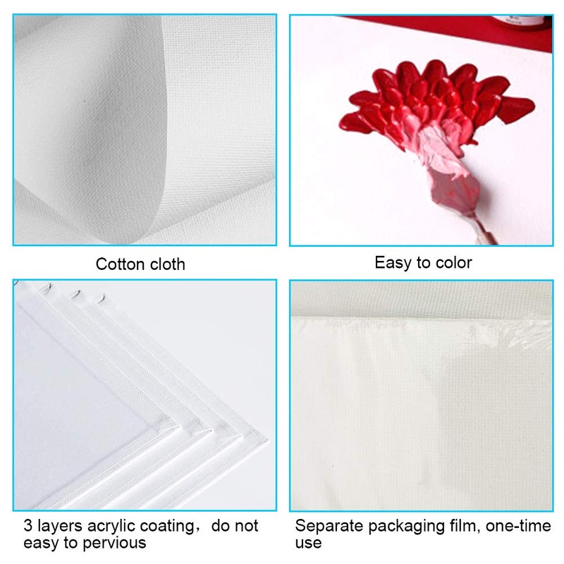 SwirlColor Canvas for Painting, 10 x 10 cm, White Blank