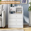 ADORNEVE Nightstand with Charging Station,White Night Stand with Hutch,Bedside Table