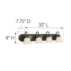 Design House 506626 Allante 4 Light Vanity Light, Oil Rubbed Bronze