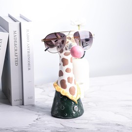 CHOOLD Cute Blowing Bubble Giraffe Shaped Resin Eyeglass Holder, Spectacle Holder, Eyeglass Display Stand, Sunglasses Holder, Coin Bank, Piggy Bank Home Office Decoration
