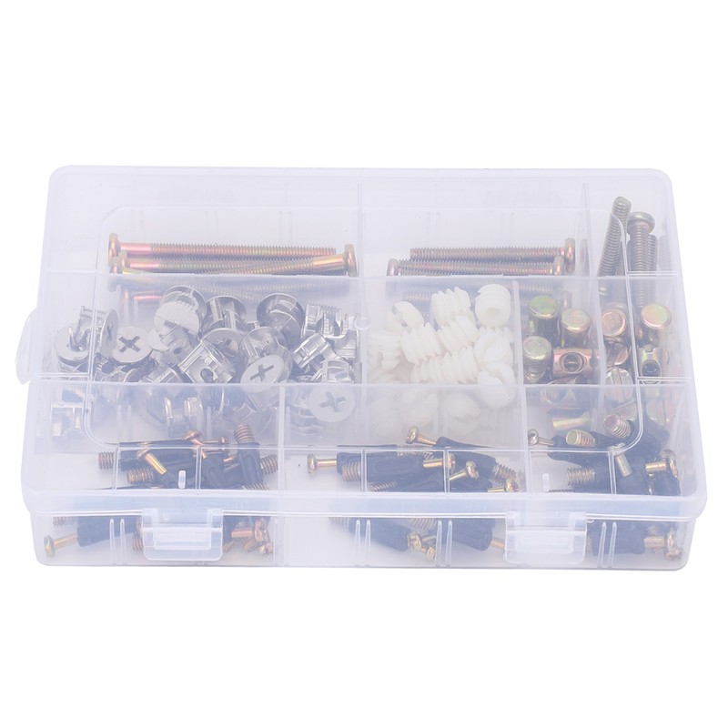 125Pcs Furniture Hardware Screw PreInserted Nut Eccentric Wheel 3in1 Connecting